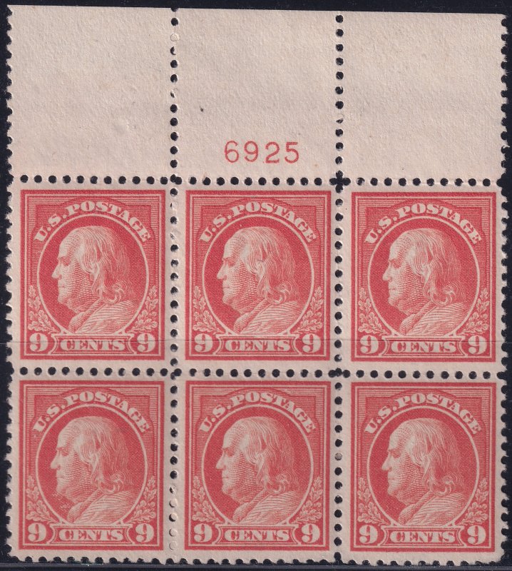 #509 Mint NH, VF, Plate number block of 6 (CV $250) (CV $25 - ID45228) - Jose...