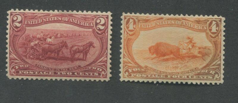 1898 United States Postage Stamps #286-287 Mint Regummed Very Fine