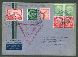 GERMANY 1933 Chicago flight to Rio (bkstp) 1mk Zepp C43, attractive cover