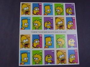 U.S.# 4399-4403(4403b)-MNH--BOOKLET PANE OF 20---SIMPSONS--LISA COVER---2009