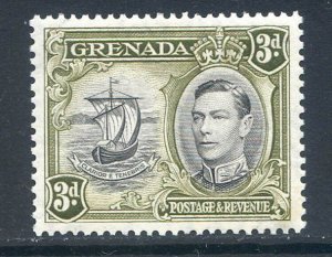 Grenada 3d Black & Olive Green SG158a Mounted Mint