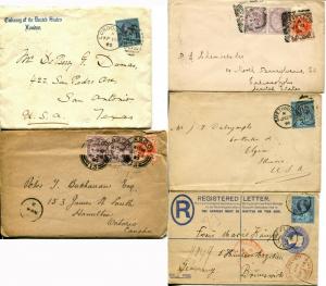 Early GREAT BRITAIN Postage Cover Collection Registered Perfin Young Victoria