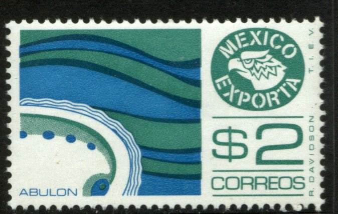 MEXICO Exporta 1117, $2Pesos, RARE Abalone Unwmk Fluor Paper 6. MINT, NH. VF.