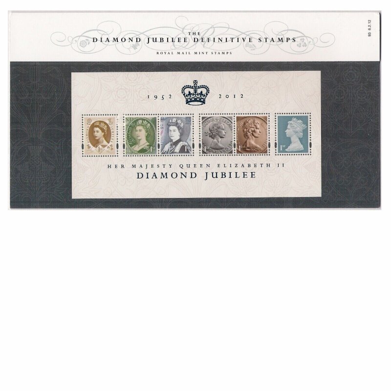 2012 Diamond Jubilee Miniature Sheet Special Stamps in Presentation Pack no 93