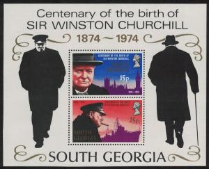 South Georgia Birth Centenary of Sir Winston Churchill MS 1974 MNH SG#MS42