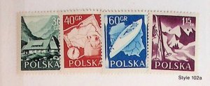 Poland Sc 729-32 MNH Set of 1956 - Map