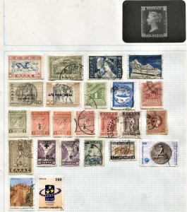 STAMP STATION PERTH Greece #Selection of 60 Mint /Used Stamps on Paper Unchecked