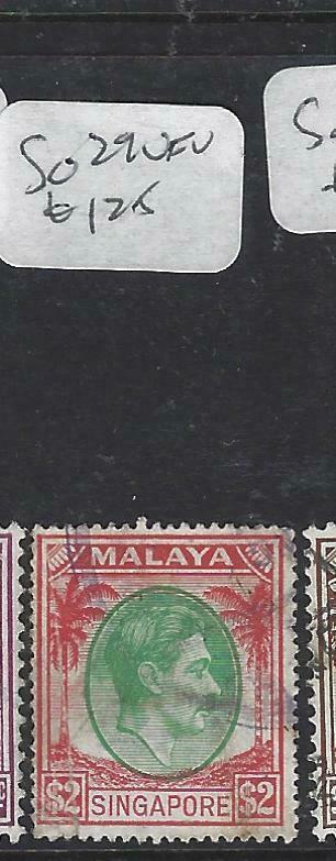 SINGAPORE  (P1404BB)  KGVI   $2.00  SG 29    VFU