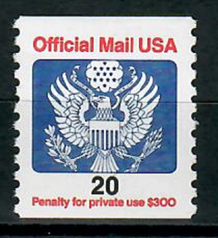 O138B 20c Official Mail MNH coil single