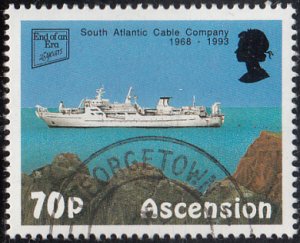 Ascension 1993 used Sc #565 70p Cable ship off Ascension South Atlantic Cable...