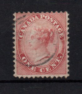 British Canada 1859 1c pale rose red SG29 good used WS31916