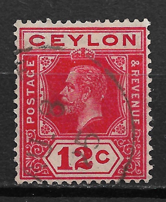 1921 Ceylon 234 King George V 12c used.