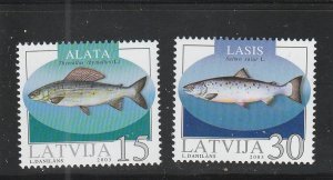 Latvia  Scott#  575-576  MNH  (2003 Fish)