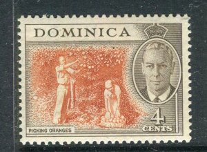 DOMINICA; 1951 early GVI Pictorial issue Mint hinged shade of 4c. value