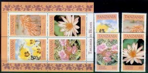 TANSANIA TANZANIA [1986] MiNr 0324-27 Block 57 ( **/mnh ) Blumen