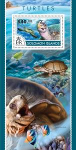 SOLOMON ISLANDS 2015 SHEET TURTLES MARINE LIFE REPTILES slm15203b