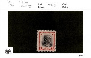 United States Postage Stamp, #834 Mint NH, 1938 Coolidge (AB) 