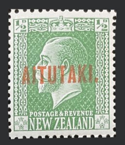 AITUTAKI SC#19 ON New Zealand KGV 1/2D (1920) MH