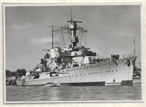 WW2: German Naval Feldpost: KMS Leipzig B/W Photo POstcard (54713)