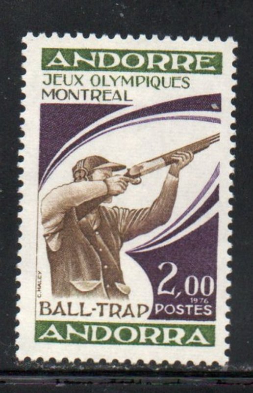 Andorra (Fr) Sc 249 1976 Montreal Olympics Shooting stamp  mint NH