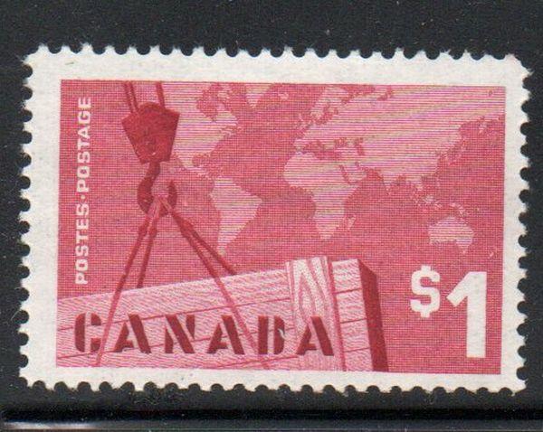 Canada Sc 411 1963 $1 Export Trade stamp mint NH