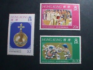 ​HONG KONG-CHINA-1977-SC#335-7- 25TH ANNIVERSARY- REIGN OF ELIZABETH II MNH