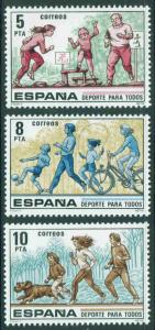 Spain Scott 2143-5 MNH** exercise stamp set 1979
