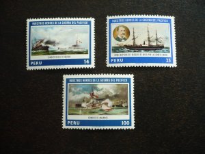 Stamps - Peru - Scott# 687,689,691 - Mint Never Hinged Part Set of 3 Stamps