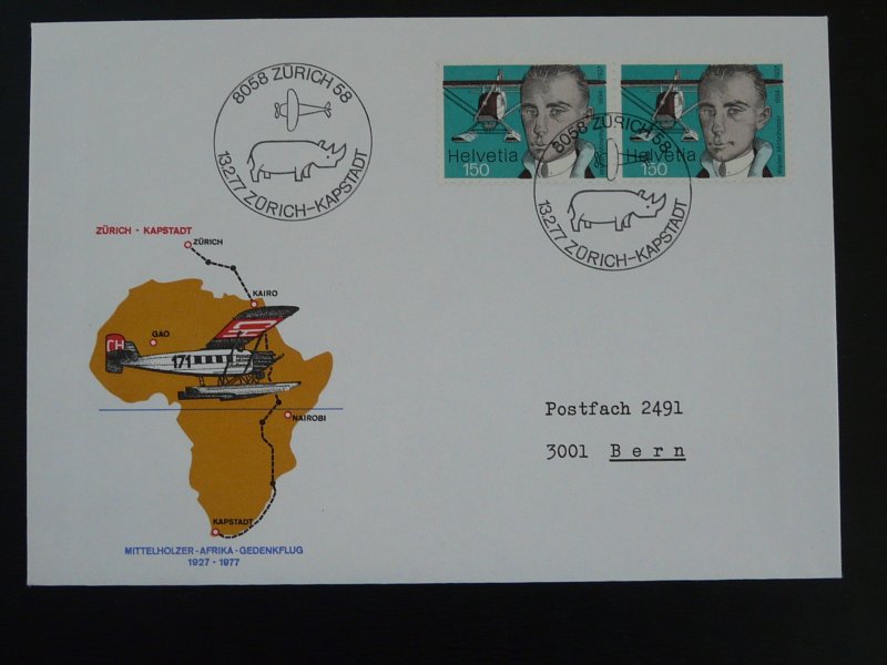special flight cover 50 years Zurich to South Africa Mittelholzer seaplane 99974