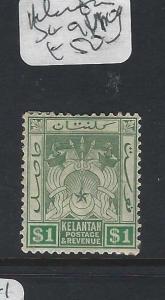 MALAYA KELANTAN  (P0502B) $1.00 ARMS SG 9  MOG