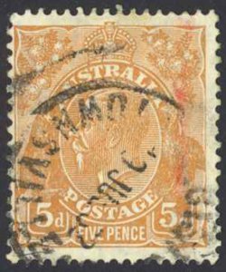 Australia Sc# 75 SG# 103a Used (a) 1930 5p brown buff KGV 