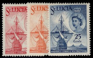 ST. LUCIA QEII SG188-190, 1960 New constitution set, NH MINT.