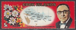 Cook Islands 1969 MH Sc #264 5c Map of islands, Premier Henry