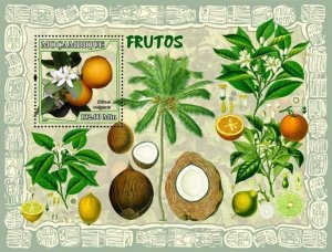 MOZAMBIQUE - 2007 - Fruits - Perf Souv Sheet - Mint Never Hinged