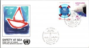 United Nations Geneva, Worldwide First Day Cover, Lighthouses, Ships