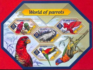 A4879 - SOLOMONS - ERROR MIPERF, block: 2014, parrots, birds-