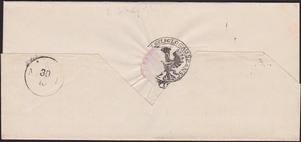 POLAND c1860 cover - folded wrapper ex GLOGAU to Sprottau...................1548