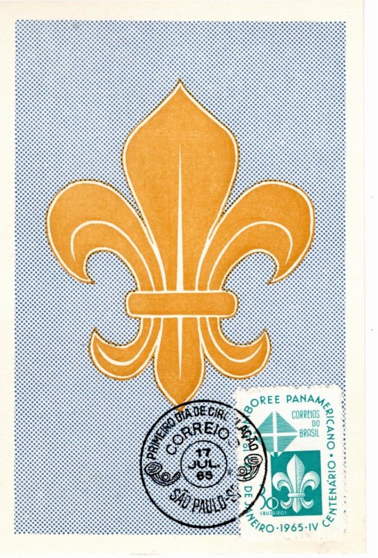 Brazil 1965 Sc 1006 FD Maximum card 1 for I VARIETY