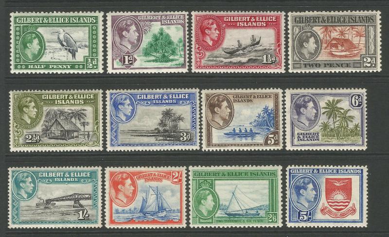 Gilbert & Ellice Islands 1939 Definitive Set Of 12 MNH SG43-SG54