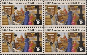US 1468 100th Anniversary of Mail Order 8c block (4 stamps) MNH 1972