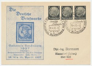 Postal stationery Germany 1937 Stamp exhibition Berlin - Stamp