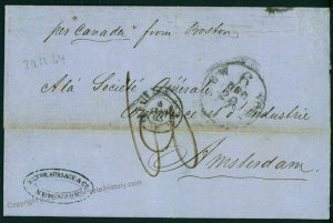 USA New York Amsterdam Transatlantic Mail Cover Canada Steamer 75979