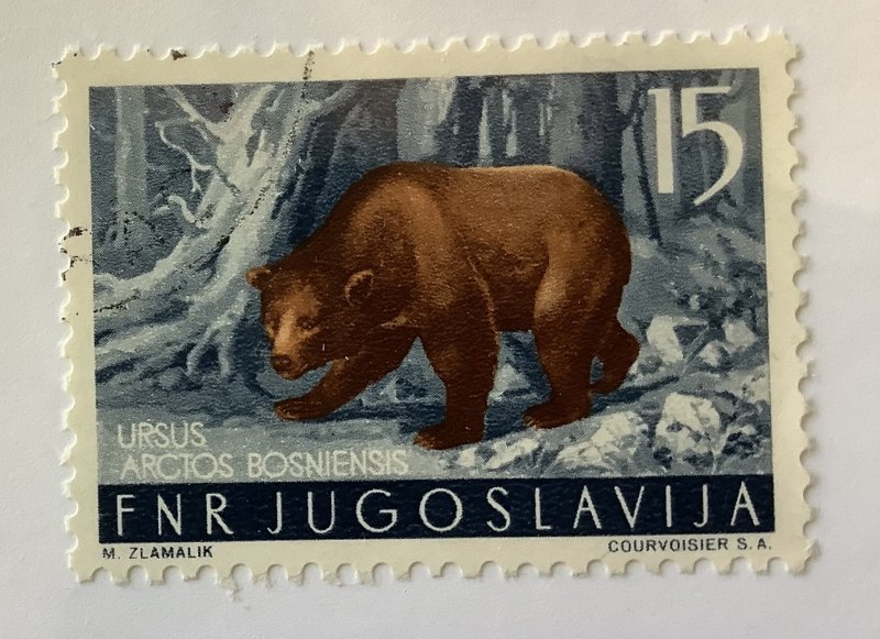 Yugoslavia 1954  Scott  401 CTO - 15d, Brown Bear