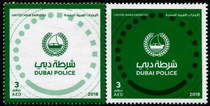 HERRICKSTAMP NEW ISSUES UNITED ARAB EMIRATES Dubai Police Setenant Pair