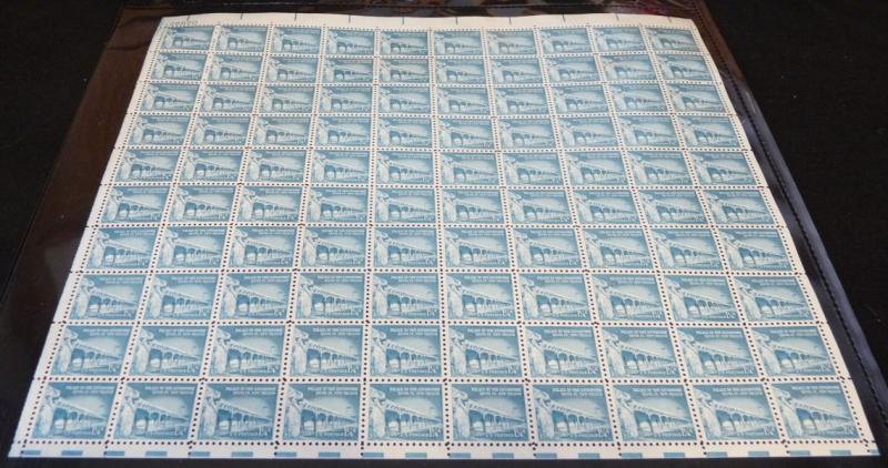 US #1031A Full SHEET of 100, 1 1/4c Palace of Governors,  VF/XF mint never hi...