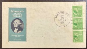 848 Ioor cachet George Washington Coil,  Presidential Series  FDC 1939