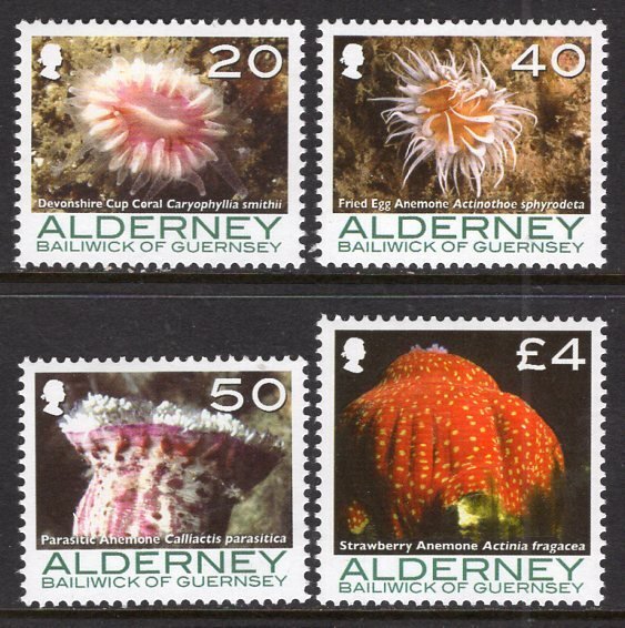 Alderney 303-306 Anemones MNH VF