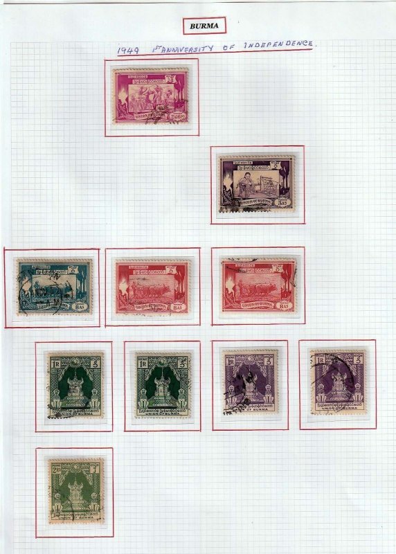 BURMA 1930s/50s Mint &Used Collection on Pages(Aprx 180 Items) (Goy 639