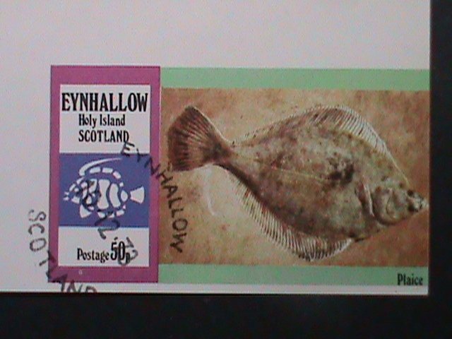 ​EYNHALLOW-SCOTLAND-PROMOTION SALES- LOVELY FISH CTO IMPERF S/S VERY FINE-RARE