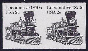 1897Ac VF-XF Imperf Error Pair Locomotive Train Mint NH Cat $45 (Stk14)